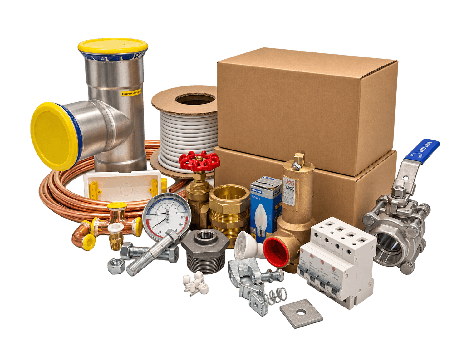 Surplus mechanical, electrical and plumbing stock ready to sell